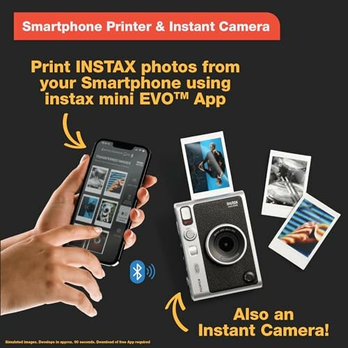 Smartphone printer and instant camera with app interface.